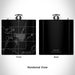 Rendered View of Sidney Montana Map Engraving on 6oz Stainless Steel Flask in Black