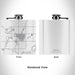 Rendered View of Sidney Montana Map Engraving on 6oz Stainless Steel Flask in White