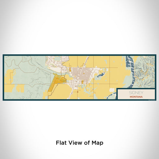 Flat View of Map Custom Sidney Montana Map Enamel Mug in Woodblock