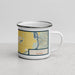 Right View Custom Sidney Montana Map Enamel Mug in Woodblock