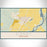 Sidney Montana Map Print Landscape Orientation in Woodblock Style With Shaded Background