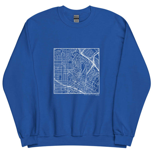 Silver Lake Los Angeles  Map Unisex Crewneck Sweater with City inscription in Royal Blue