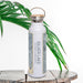 Silver Lake Wisconsin Custom City Map Inscription Coordinates on 20oz Stainless Steel Insulated Bottle with Bamboo Top with printed afternoon style map