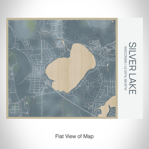 Rendered View of Silver Lake Wisconsin Map on 20oz Stainless Steel Insulated Bottle with Bamboo Top with printed afternoon style map