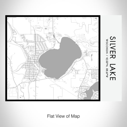 Rendered View of Silver Lake Wisconsin Map on 20oz Stainless Steel Insulated Bottle with Bamboo Top with printed classic style map