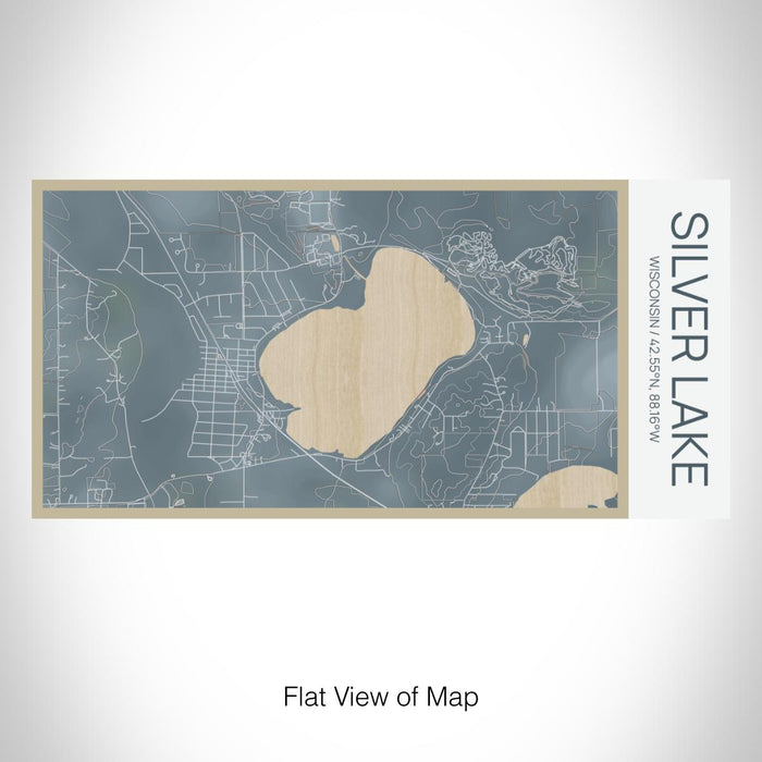 Rendered View of Silver Lake Wisconsin Map on 17oz Stainless Steel Insulated Bottle with printed afternoon style map