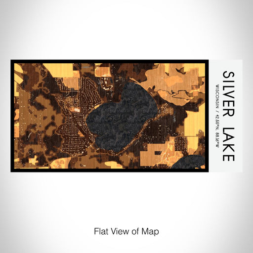 Rendered View of Silver Lake Wisconsin Map on 17oz Stainless Steel Insulated Bottle with printed ember style map