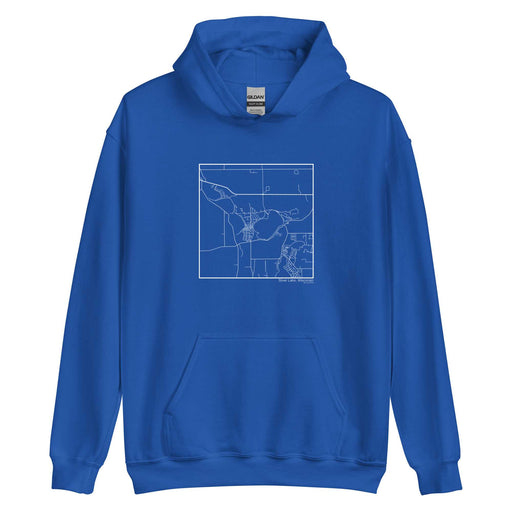 Silver Lake Wisconsin  Map Unisex Hoodie Sweater with City inscription in Royal Blue