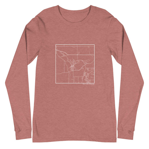 Silver Lake Wisconsin  Map Unisex Long-Sleeve T-shirt with City inscription in Heather Mauve