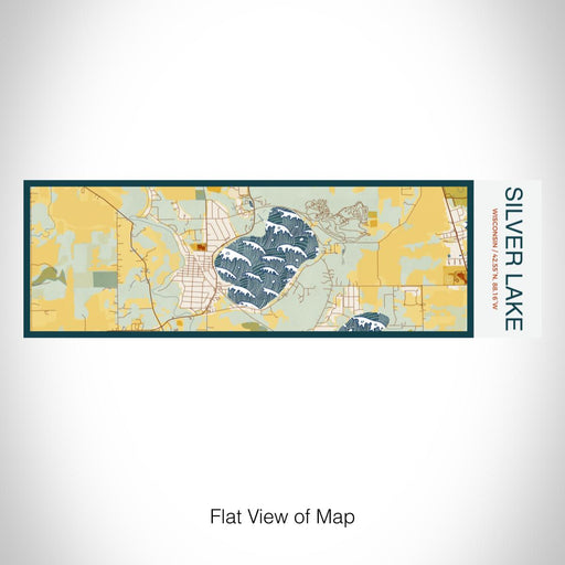 Rendered View of Silver Lake Wisconsin Map on 10oz Stainless Steel Insulated Cup in Woodblock with Sliding Lid