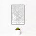 12x18 Silver Spring Maryland Map Print Portrait Orientation in Classic Style With Small Cactus Plant in White Planter