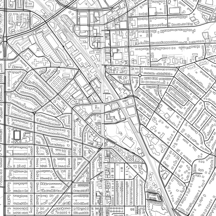 Silver Spring Maryland Map Print in Classic Style Zoomed In Close Up Showing Details