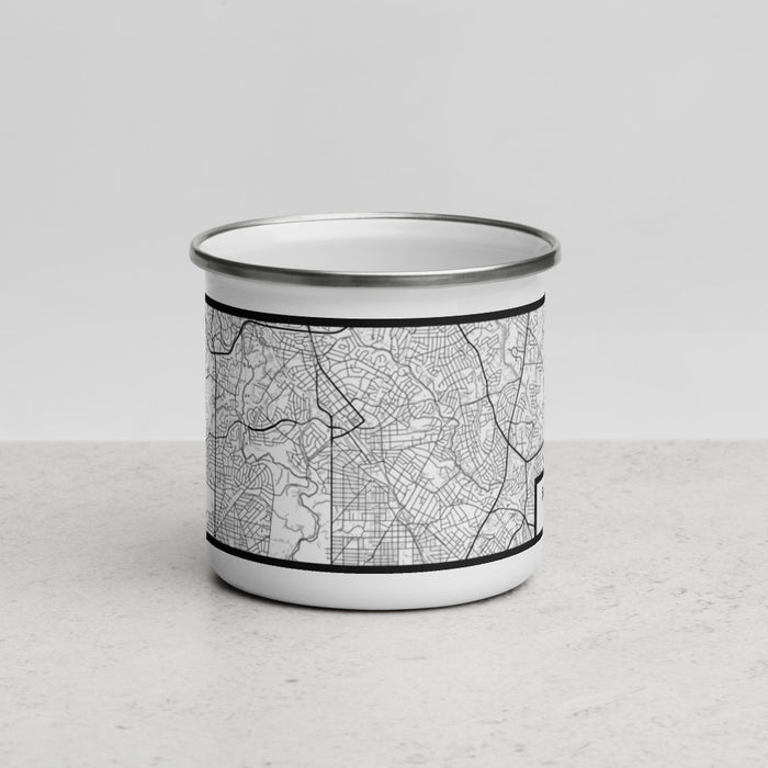 Front View Custom Silver Spring Maryland Map Enamel Mug in Classic