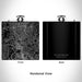 Rendered View of Silver Spring Maryland Map Engraving on 6oz Stainless Steel Flask in Black