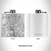 Rendered View of Silver Spring Maryland Map Engraving on 6oz Stainless Steel Flask in White