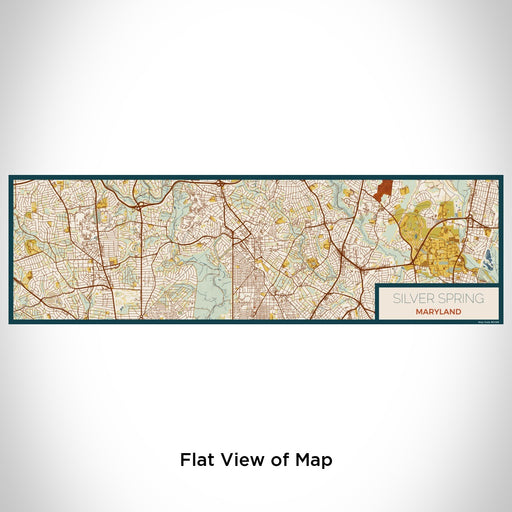 Flat View of Map Custom Silver Spring Maryland Map Enamel Mug in Woodblock