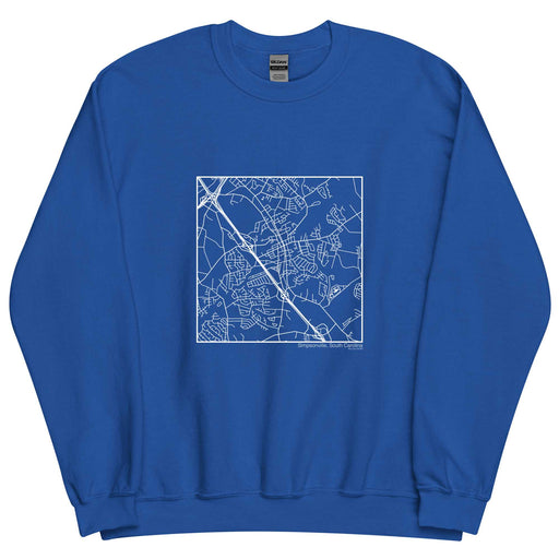 Simpsonville South Carolina  Map Unisex Crewneck Sweater with City inscription in Royal Blue
