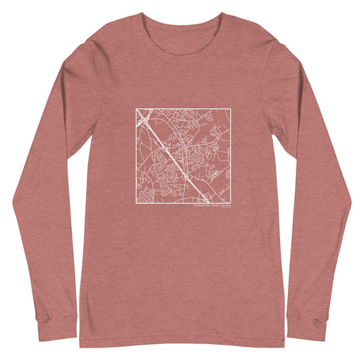 Simpsonville South Carolina  Map Unisex Long-Sleeve T-shirt with City inscription in Heather Mauve