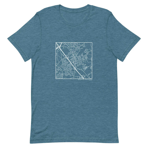 Simpsonville South Carolina  Map Unisex T-Shirt with City inscription in Heather Teal