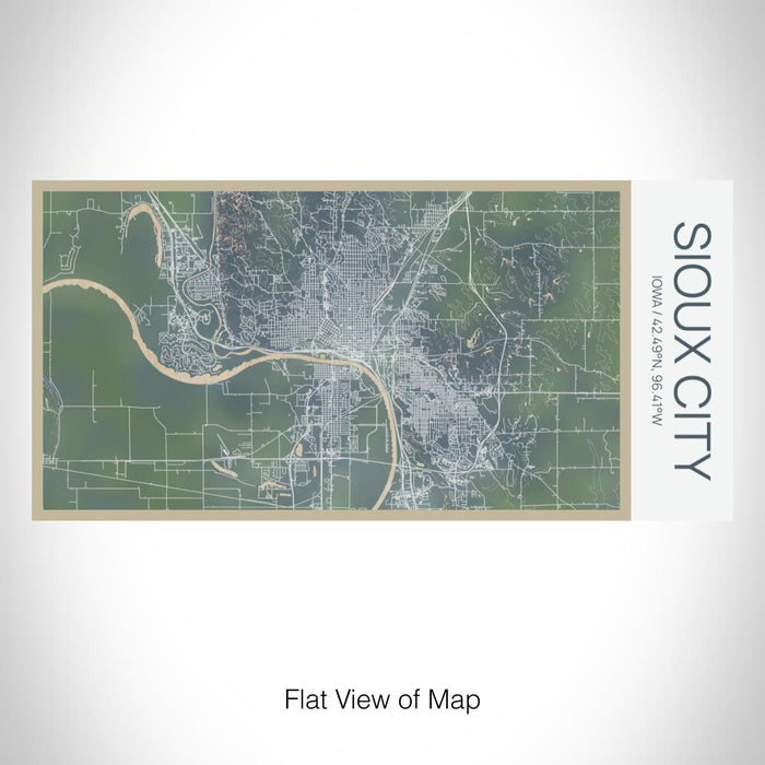Rendered View of Sioux City Iowa Map on 17oz Stainless Steel Insulated Bottle with printed afternoon style map