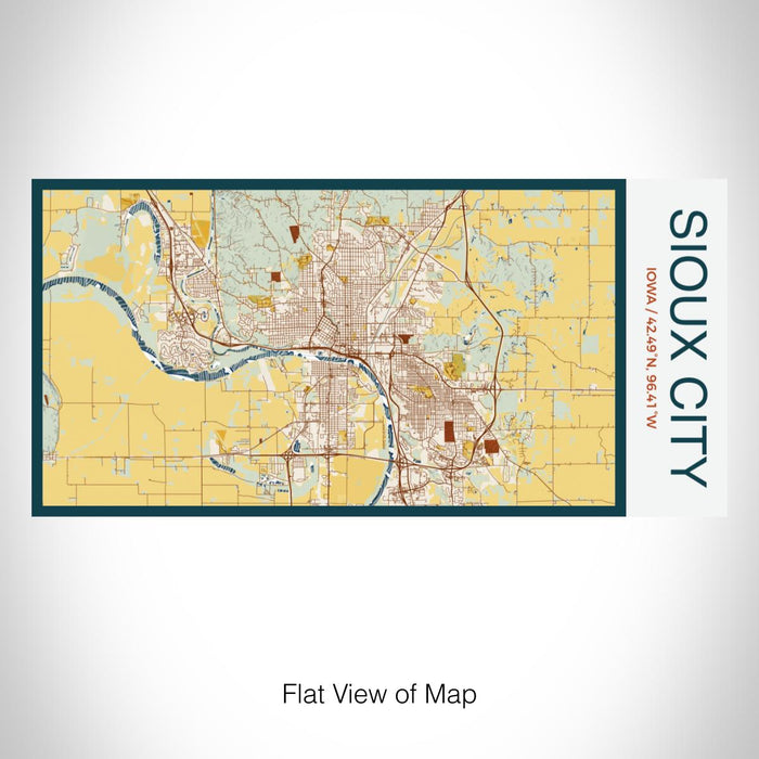 Rendered View of Sioux City Iowa Map on 17oz Stainless Steel Insulated Bottle with printed woodblock style map