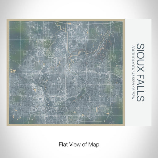 Rendered View of Sioux Falls South Dakota Map on 20oz Stainless Steel Insulated Bottle with Bamboo Top with printed afternoon style map