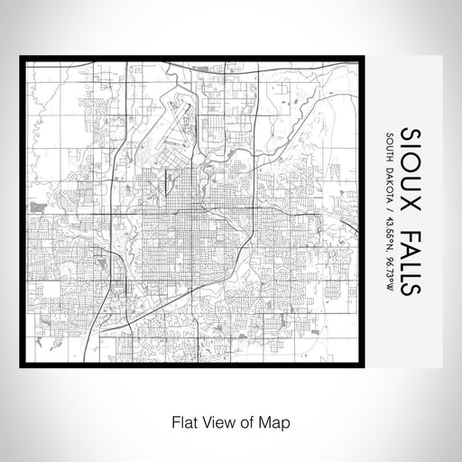 Rendered View of Sioux Falls South Dakota Map on 20oz Stainless Steel Insulated Bottle with Bamboo Top with printed classic style map