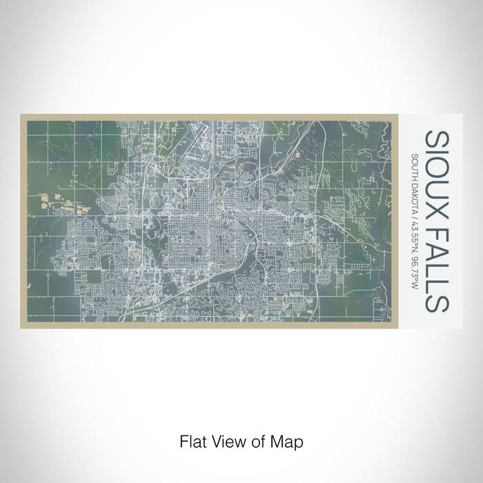 Rendered View of Sioux Falls South Dakota Map on 17oz Stainless Steel Insulated Bottle with printed afternoon style map