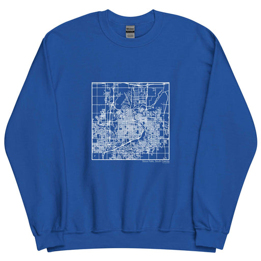 Sioux Falls South Dakota  Map Unisex Crewneck Sweater with City inscription in Royal Blue
