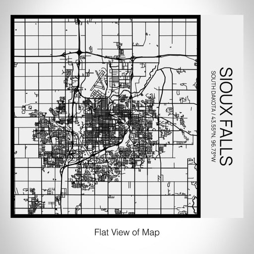 Rendered View of Sioux Falls South Dakota Map on 17oz Stainless Steel Insulated Tumbler in Matte White with Tactile Lines