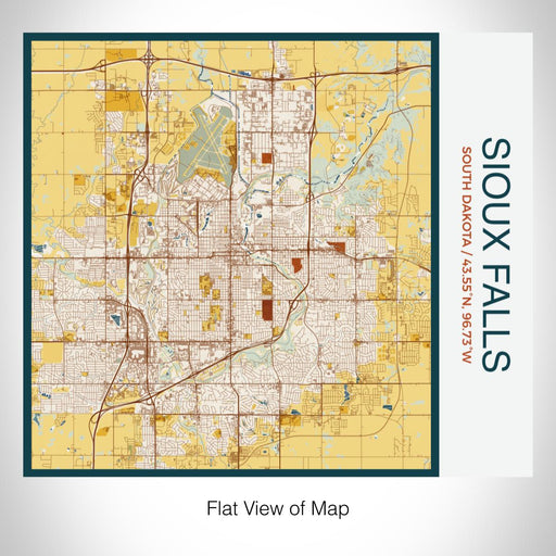 Rendered View of Sioux Falls South Dakota Map on 17oz Stainless Steel Insulated Tumbler in Woodblock Map Style