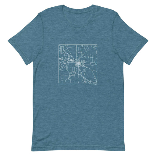 Sisters Oregon  Map Unisex T-Shirt with City inscription in Heather Teal