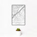 12x18 Sistersville West Virginia Map Print Portrait Orientation in Classic Style With Small Cactus Plant in White Planter