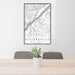 24x36 Sistersville West Virginia Map Print Portrait Orientation in Classic Style Behind 2 Chairs Table and Potted Plant