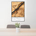 24x36 Sistersville West Virginia Map Print Portrait Orientation in Ember Style Behind 2 Chairs Table and Potted Plant