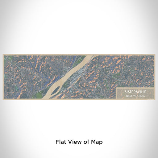 Flat View of Map Custom Sistersville West Virginia Map Enamel Mug in Afternoon