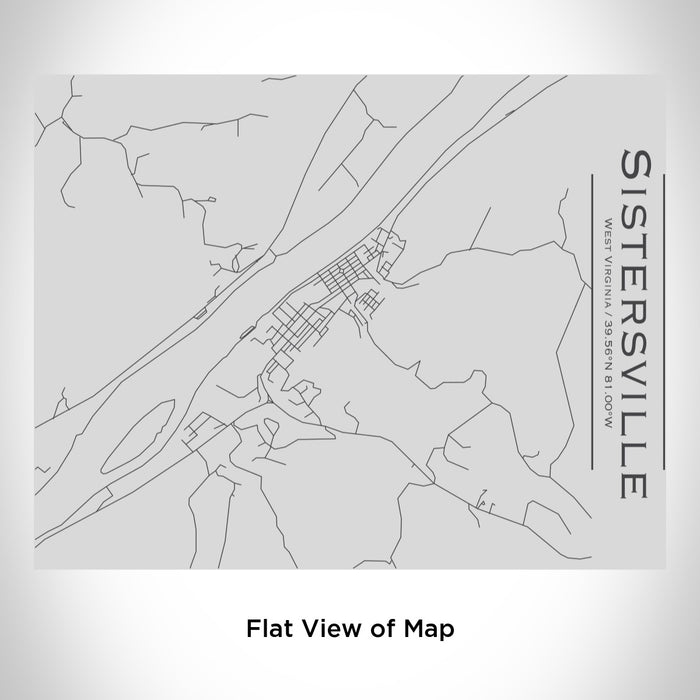 Rendered View of Sistersville West Virginia Map Engraving on 20oz Stainless Steel Insulated Bottle with Bamboo Top