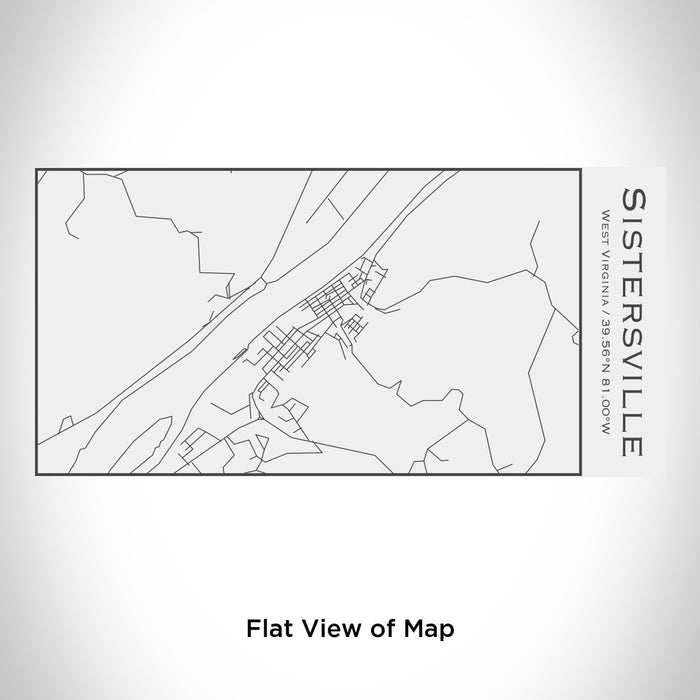 Rendered View of Sistersville West Virginia Map Engraving on 17oz Stainless Steel Insulated Cola Bottle in White