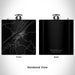 Rendered View of Sistersville West Virginia Map Engraving on 6oz Stainless Steel Flask in Black