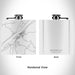 Rendered View of Sistersville West Virginia Map Engraving on 6oz Stainless Steel Flask in White