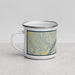 Left View Custom Sistersville West Virginia Map Enamel Mug in Woodblock