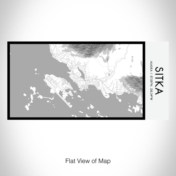 Rendered View of Sitka Alaska Map on 17oz Stainless Steel Insulated Bottle with printed classic style map