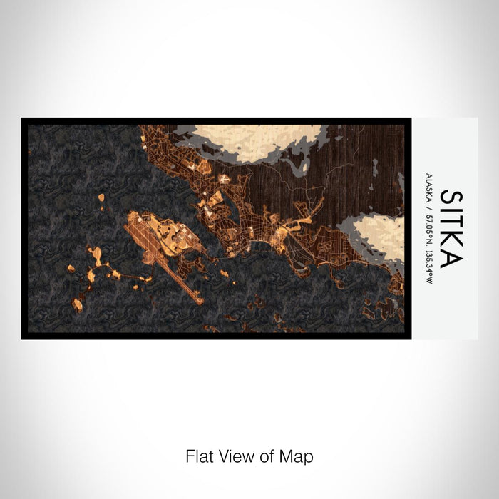 Rendered View of Sitka Alaska Map on 17oz Stainless Steel Insulated Bottle with printed ember style map