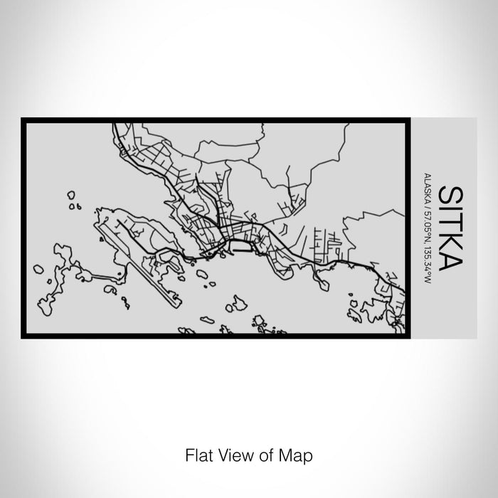 Rendered View of Sitka Alaska Map on 17oz Stainless Steel Insulated Cola Bottle in Stainless