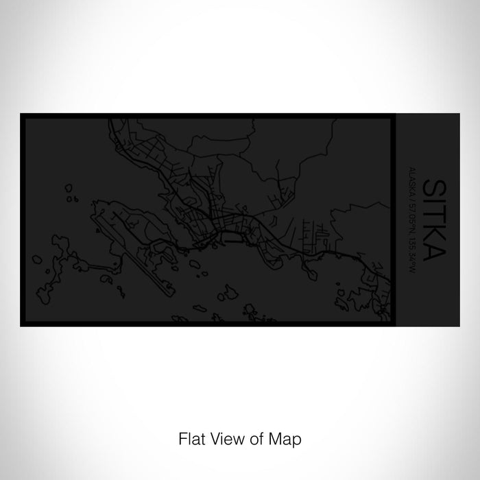Rendered View of Sitka Alaska Map on 17oz Stainless Steel Insulated Cola Bottle in Stainless in Matte Black