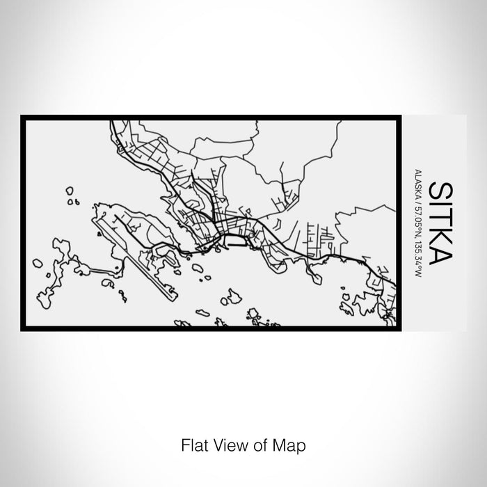 Rendered View of Sitka Alaska Map on 17oz Stainless Steel Insulated Cola Bottle in Stainless in Matte White
