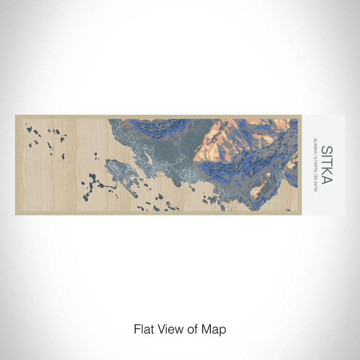 Rendered View of Sitka Alaska Map on 10oz Stainless Steel Insulated Cup in Afternoon with Sliding Lid
