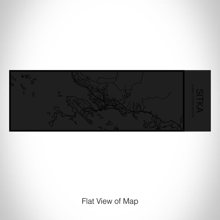 Rendered View of Sitka Alaska Map on 10oz Stainless Steel Insulated Cup in Matte Black with Sliding Lid