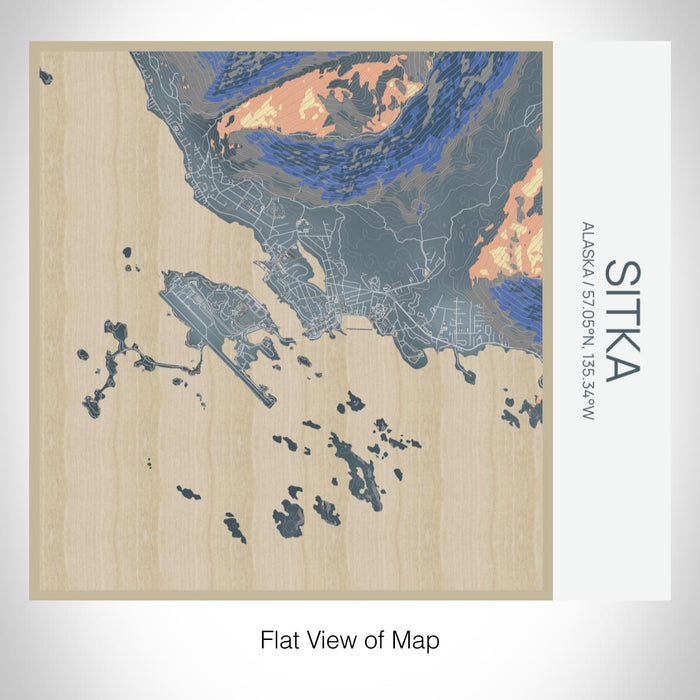 Rendered View of Sitka Alaska Map on 17oz Stainless Steel Insulated Tumbler in Afternoon Map Style