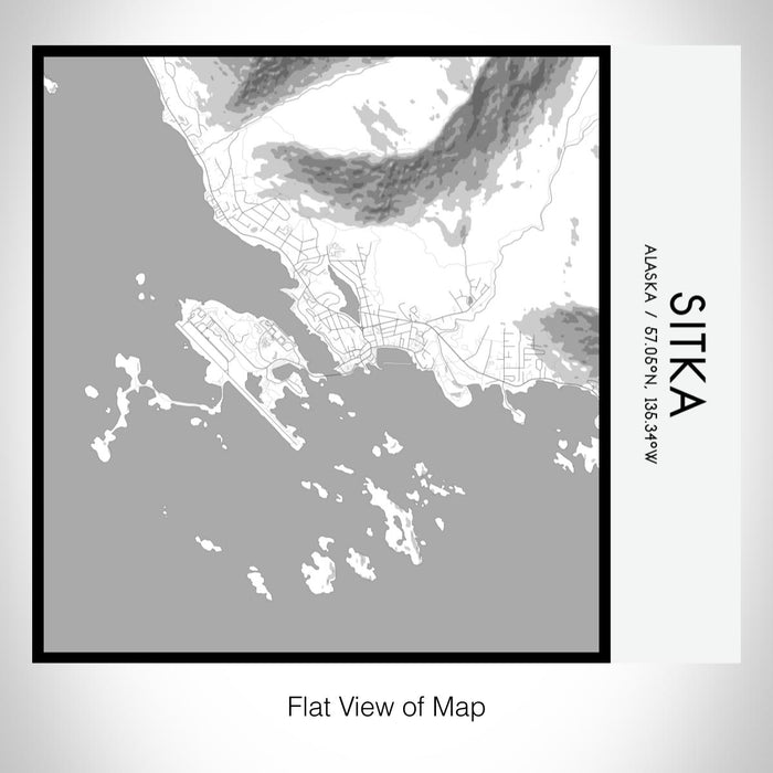 Rendered View of Sitka Alaska Map on 17oz Stainless Steel Insulated Tumbler in Classic Map Style